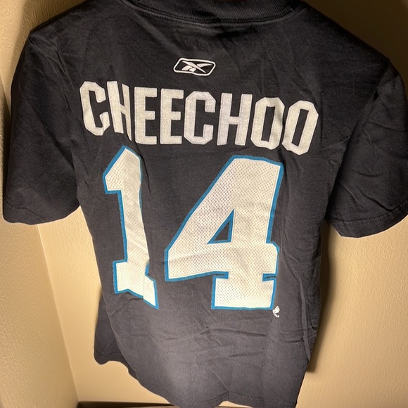 NHL Reebok Mens Sharks Cheechoo 14 Jersey Tee Color Black Size Small - Picture 4 of 5